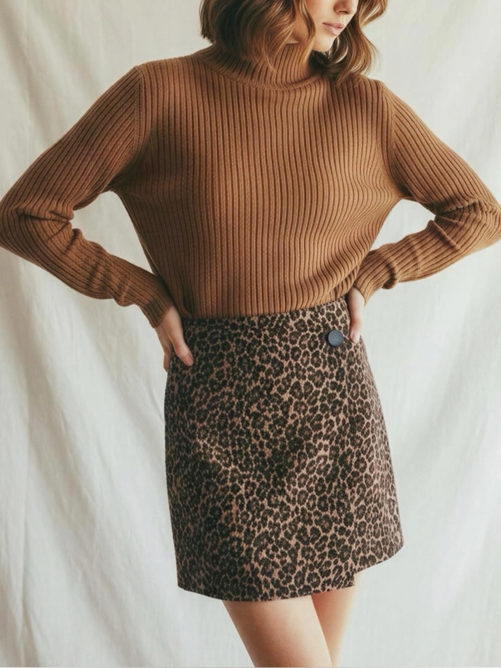 SÉZANE Laure Skirt, Large Winter Leopard, FR34/US2